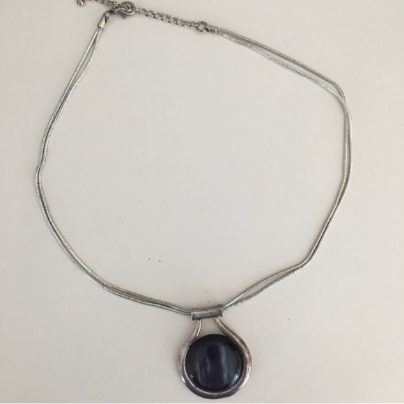 3/$20 Silver plated Necklace w/blue medallion
Excellent condition!
Beautiful! - Picture 4 of 7